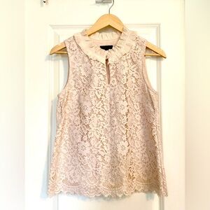 J. Crew Blush Lace Sleeveless Top
